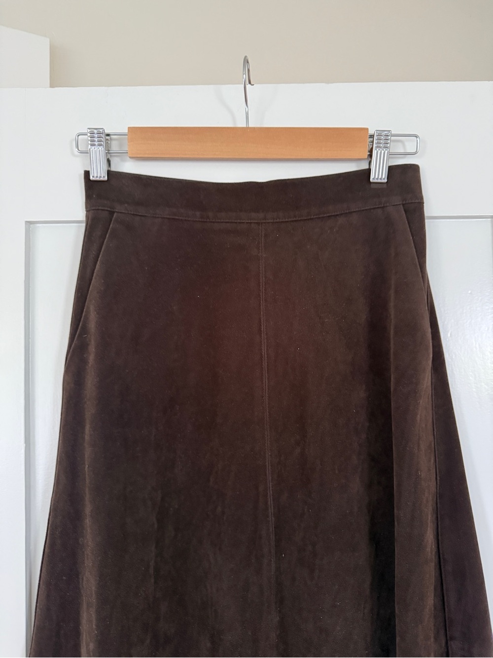 Joe's Jeans Tavi Vegan Dark Brown Suede Maxi Skirt - Picture 5 of 6